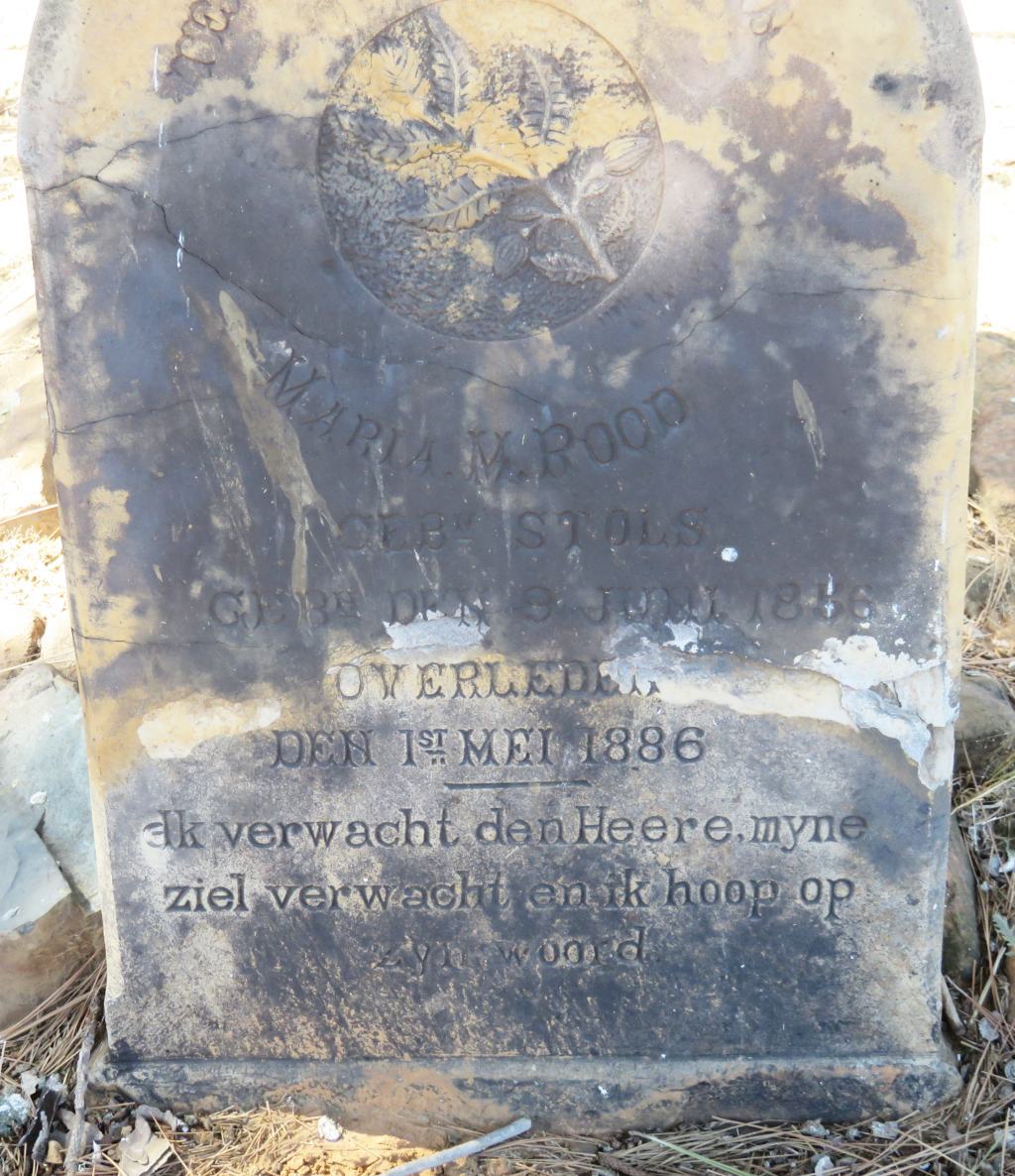 Viljoenskroon grave stone Maria Rood
